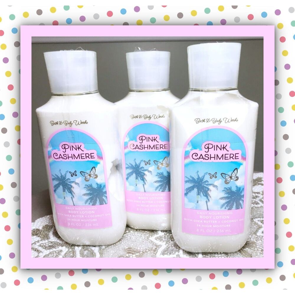 Bath & Body Works PINK CASHMERE 8 oz Daily Nourishing Body Lotion (x3) Jasmine - Picture 1 of 4